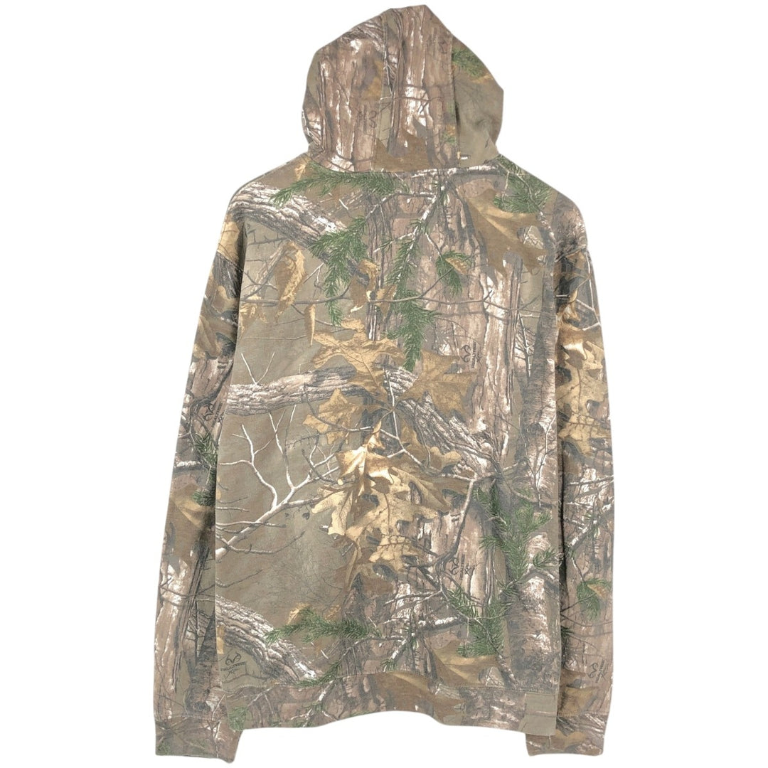 REALTREE Camouflage Pattern Sweatshirt Pullover Hoodie (Men's Size L) cotton Khaki type brown Vintage Second Hand