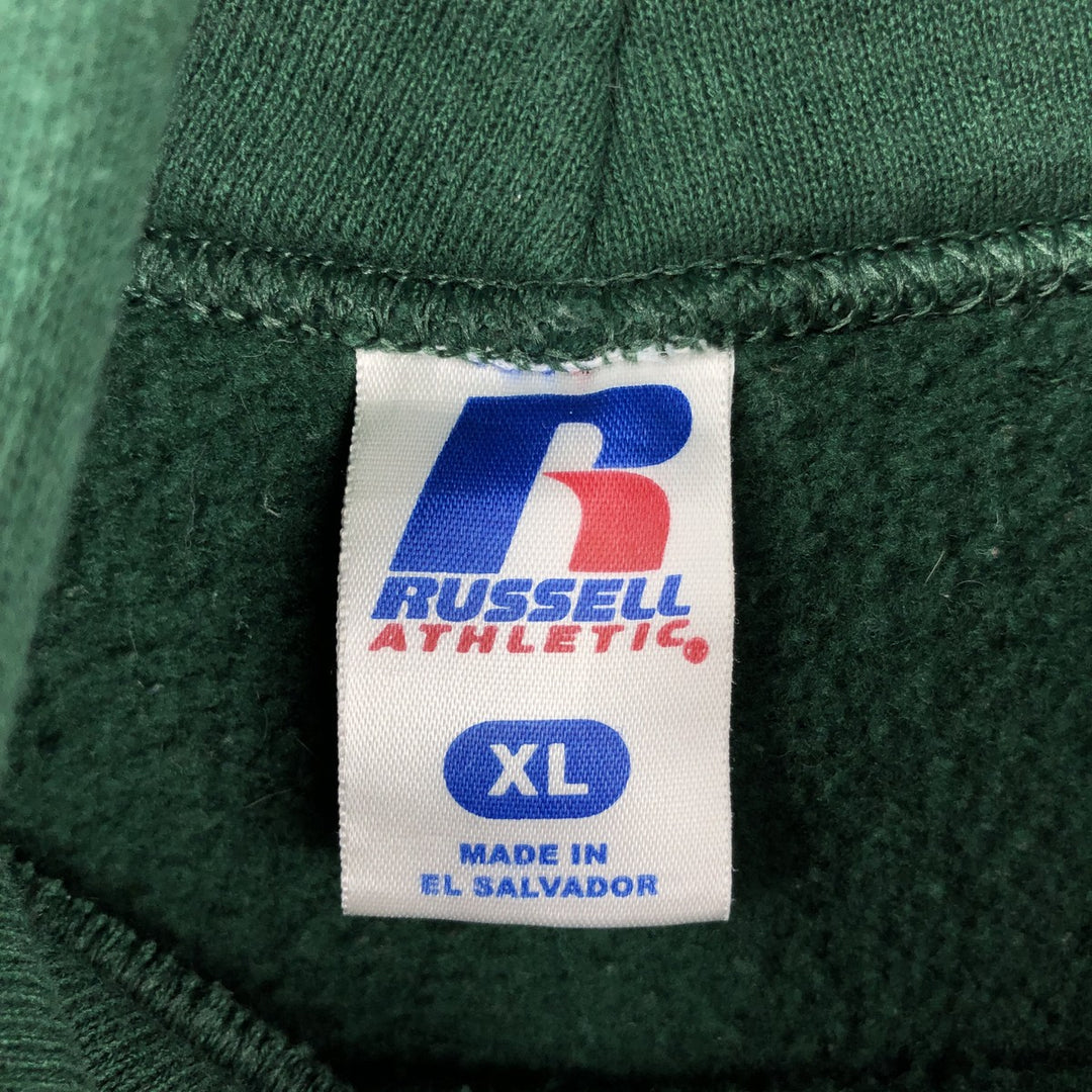 Russell sweatshirt pullover hoodie, men's size XL cotton green type Vintage Second Hand