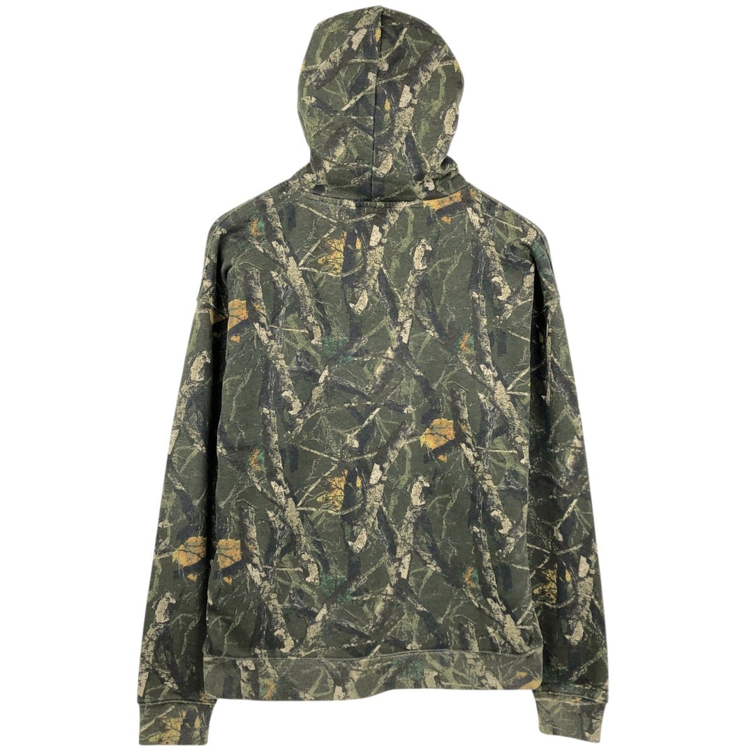 No BoUNDARIES Oversized Fit Camouflage Pattern Real Tree Camo Sweat Pullover Hoodie (Men's Size S) cotton Khaki type sage green Vintage Second Hand
