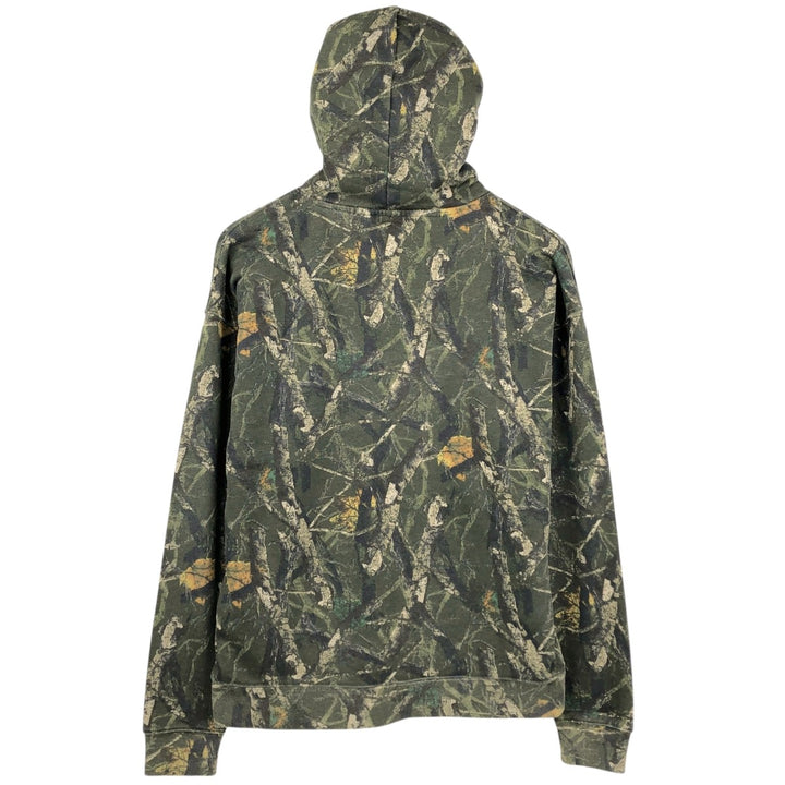 No BoUNDARIES Oversized Fit Camouflage Pattern Real Tree Camo Sweat Pullover Hoodie (Men's Size S) cotton Khaki type sage green Vintage Second Hand