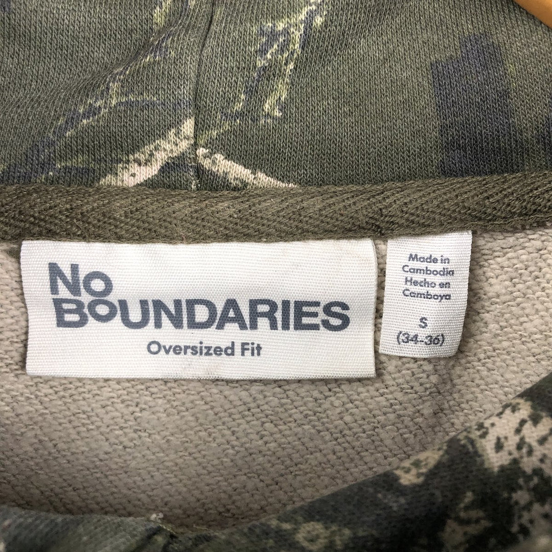 No BoUNDARIES Oversized Fit Camouflage Pattern Real Tree Camo Sweat Pullover Hoodie (Men's Size S) cotton Khaki type sage green Vintage Second Hand