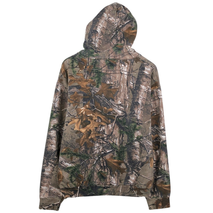 Bushmaster Camouflage Pattern Real Tree Camo Sweat Pullover Hoodie, Men's Size L (approx.) cotton Khaki type brown Vintage Second Hand