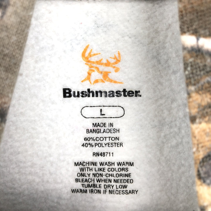 Bushmaster Camouflage Pattern Real Tree Camo Sweat Pullover Hoodie, Men's Size L (approx.) cotton Khaki type brown Vintage Second Hand