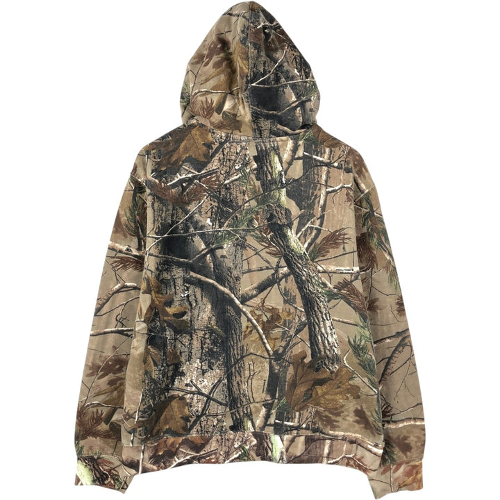 REALTREE Camouflage Pattern Sweatshirt Pullover Hoodie (Men's XL equivalent) cotton Khaki type beige Vintage Second Hand