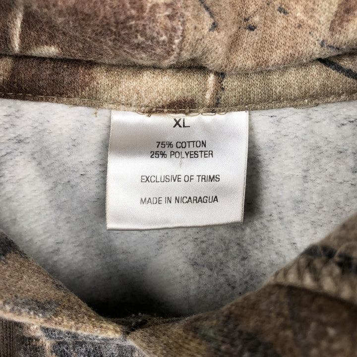 REALTREE Camouflage Pattern Sweatshirt Pullover Hoodie (Men's XL equivalent) cotton Khaki type beige Vintage Second Hand