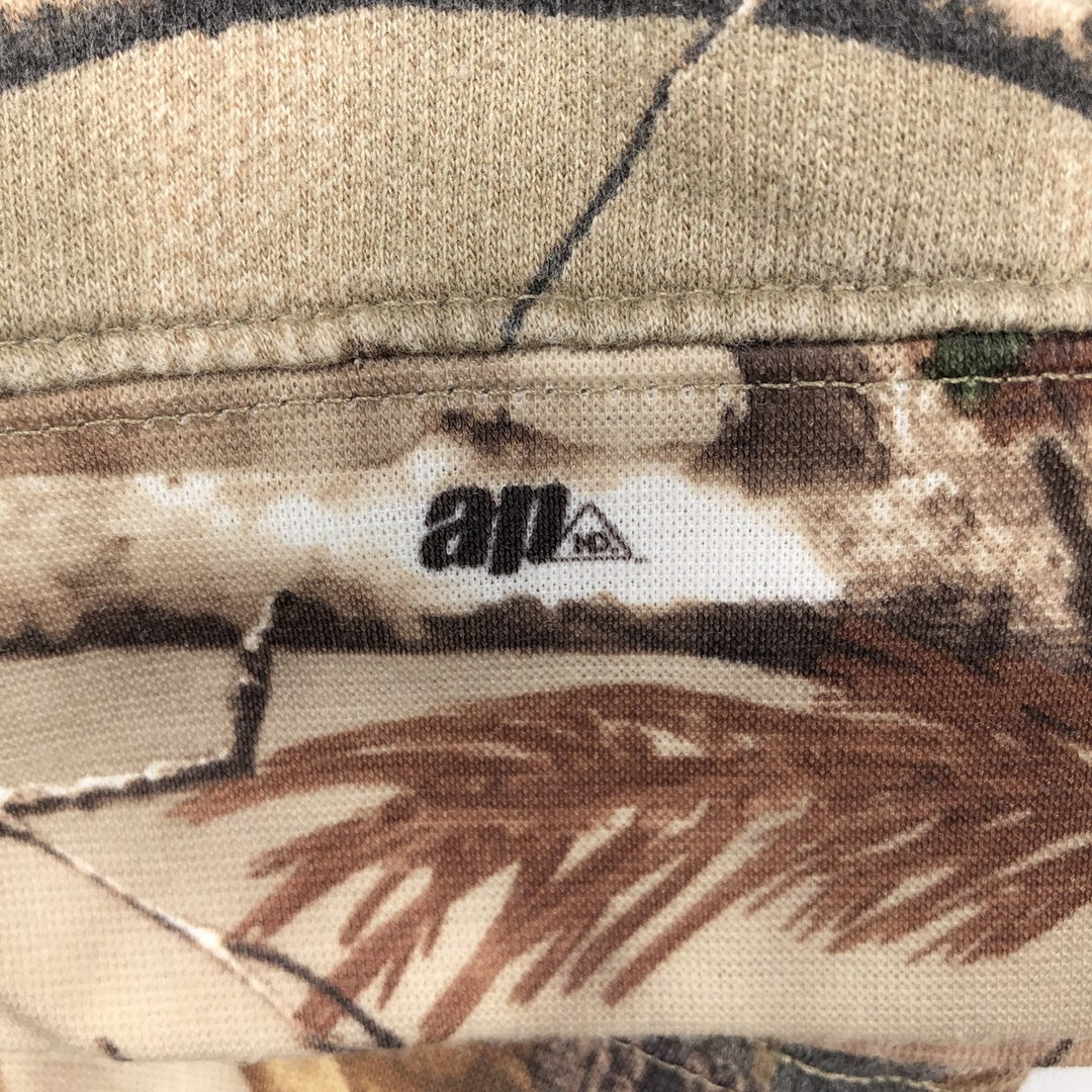REALTREE Camouflage Pattern Sweatshirt Pullover Hoodie (Men's XL equivalent) cotton Khaki type beige Vintage Second Hand