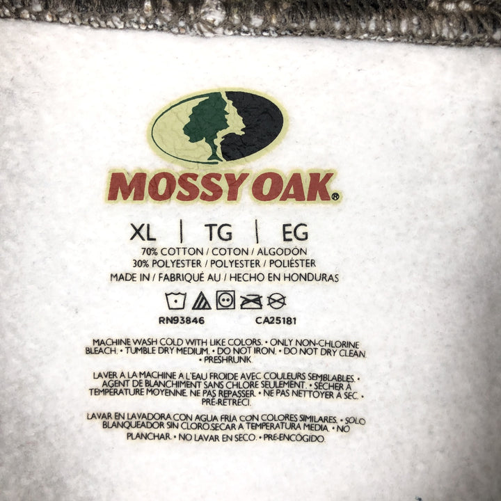 MOSSY OAK Camouflage Pattern Real Tree Camo Sweat Pullover Hoodie, Men's Size XL (approx.) cotton Khaki type beige Vintage Second Hand