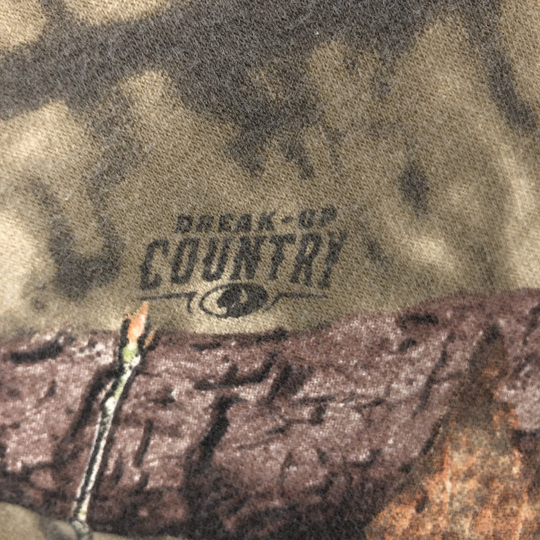 MOSSY OAK Camouflage Pattern Real Tree Camo Sweat Pullover Hoodie, Men's Size XL (approx.) cotton Khaki type beige Vintage Second Hand