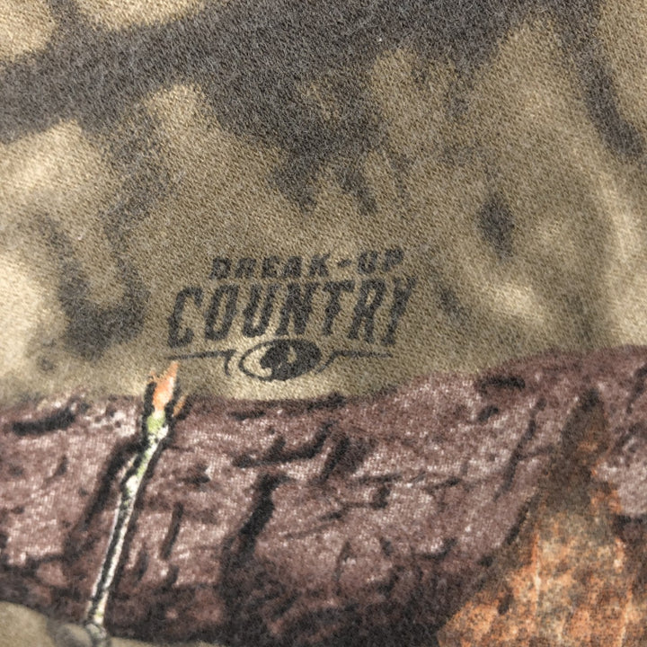 MOSSY OAK Camouflage Pattern Real Tree Camo Sweat Pullover Hoodie, Men's Size XL (approx.) cotton Khaki type beige Vintage Second Hand