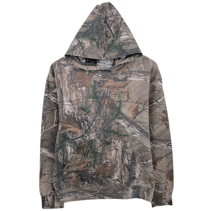 REALTREE Camouflage Pattern Sweatshirt Pullover Hoodie (Men's Size M) cotton Khaki type beige Vintage Second Hand