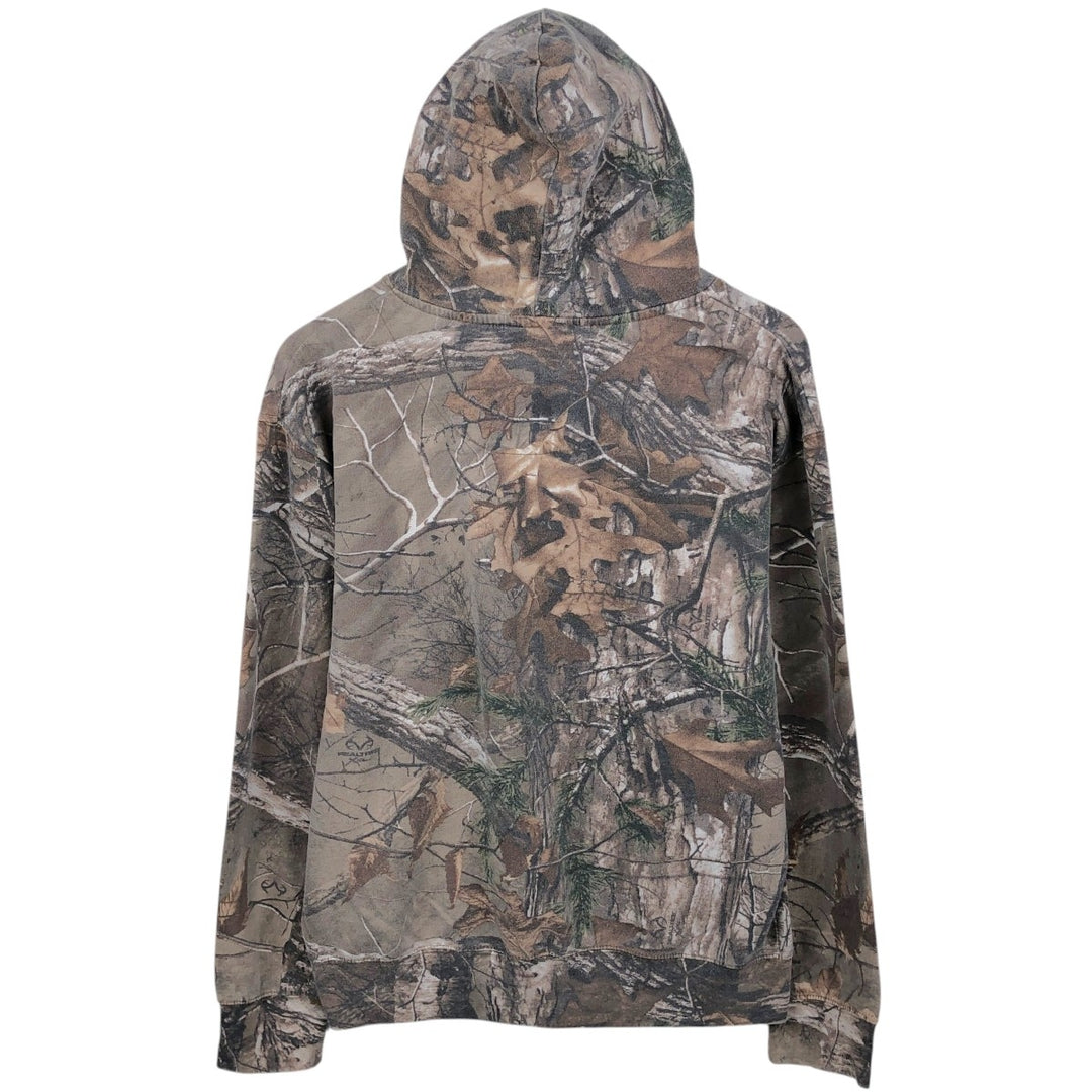REALTREE Camouflage Pattern Sweatshirt Pullover Hoodie (Men's Size M) cotton Khaki type beige Vintage Second Hand