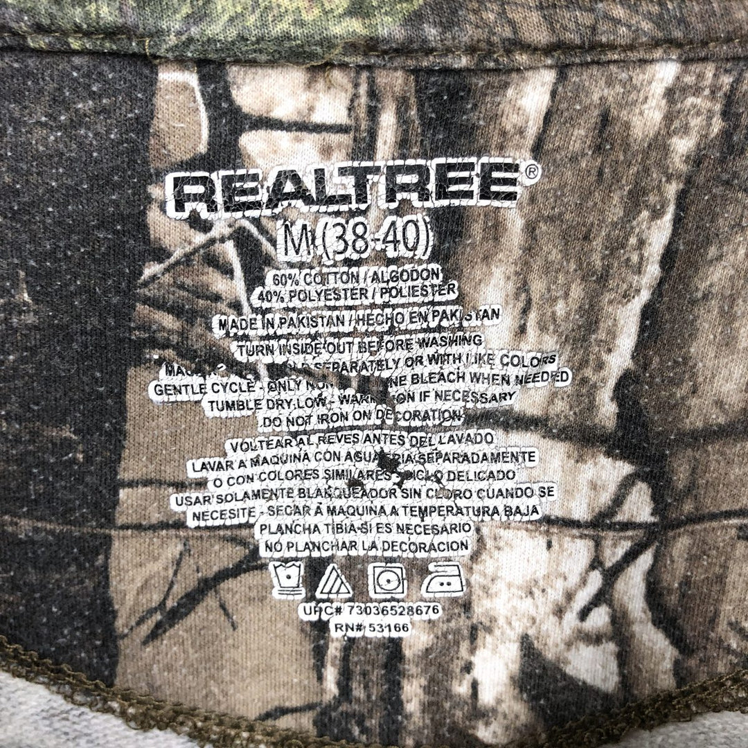 REALTREE Camouflage Pattern Sweatshirt Pullover Hoodie (Men's Size M) cotton Khaki type beige Vintage Second Hand