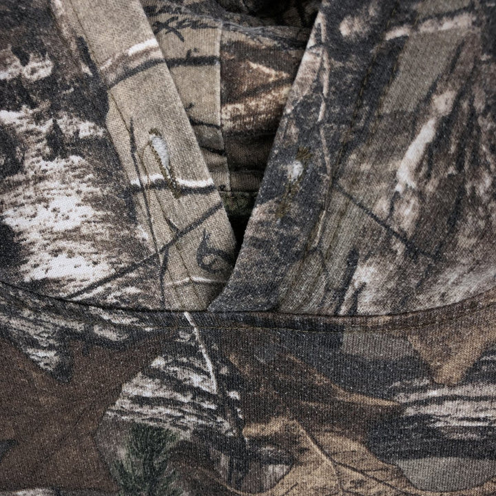 REALTREE Camouflage Pattern Sweatshirt Pullover Hoodie (Men's Size M) cotton Khaki type beige Vintage Second Hand