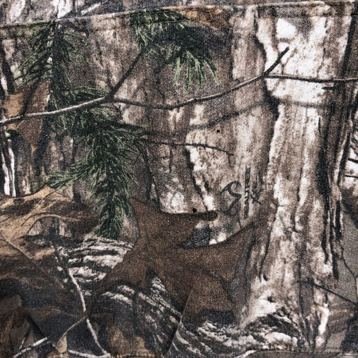 REALTREE Camouflage Pattern Sweatshirt Pullover Hoodie (Men's Size M) cotton Khaki type beige Vintage Second Hand