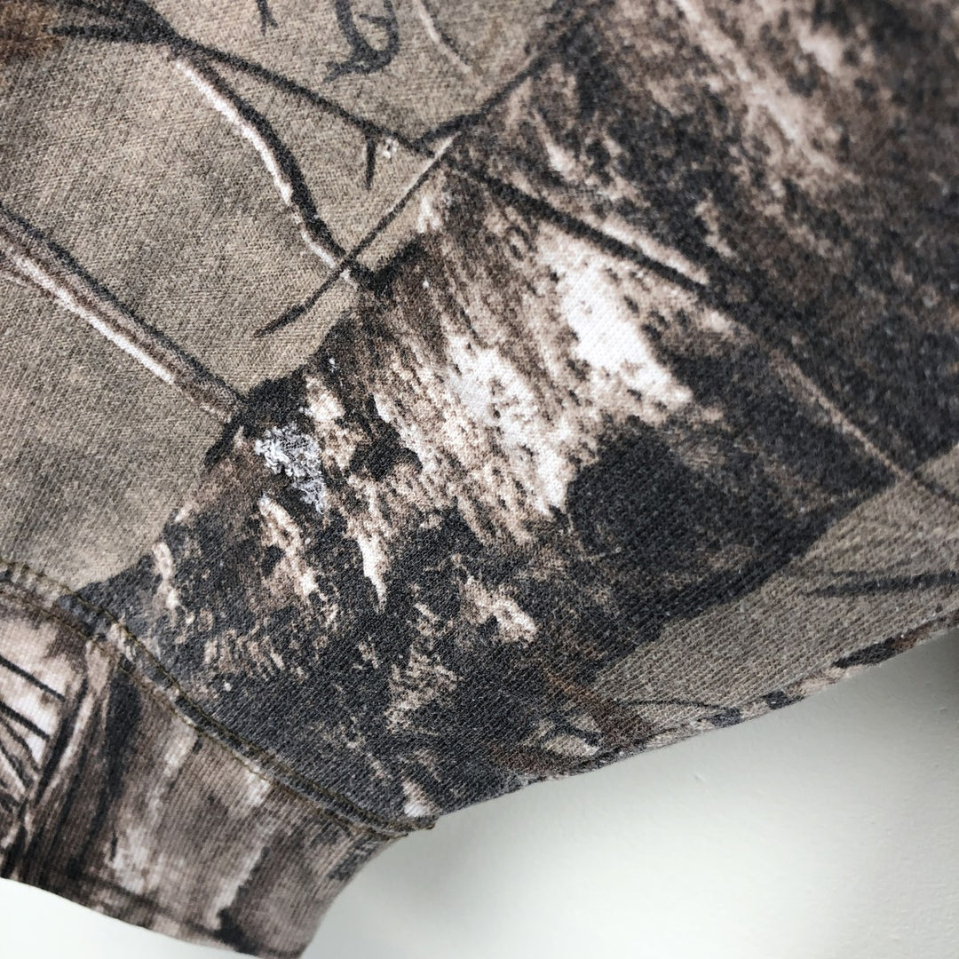 REALTREE Camouflage Pattern Sweatshirt Pullover Hoodie (Men's Size M) cotton Khaki type beige Vintage Second Hand