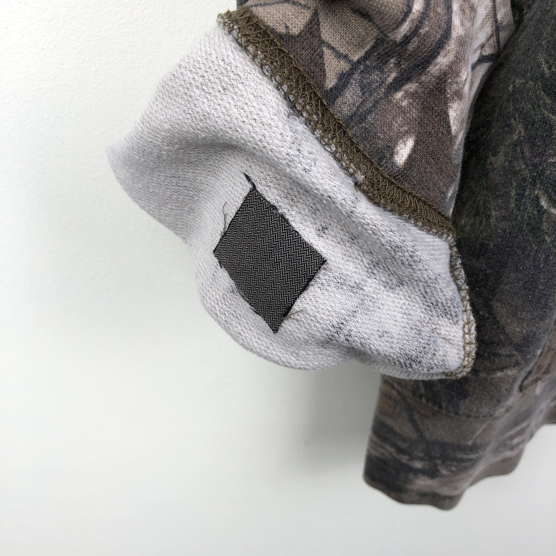 REALTREE Camouflage Pattern Sweatshirt Pullover Hoodie (Men's Size M) cotton Khaki type beige Vintage Second Hand