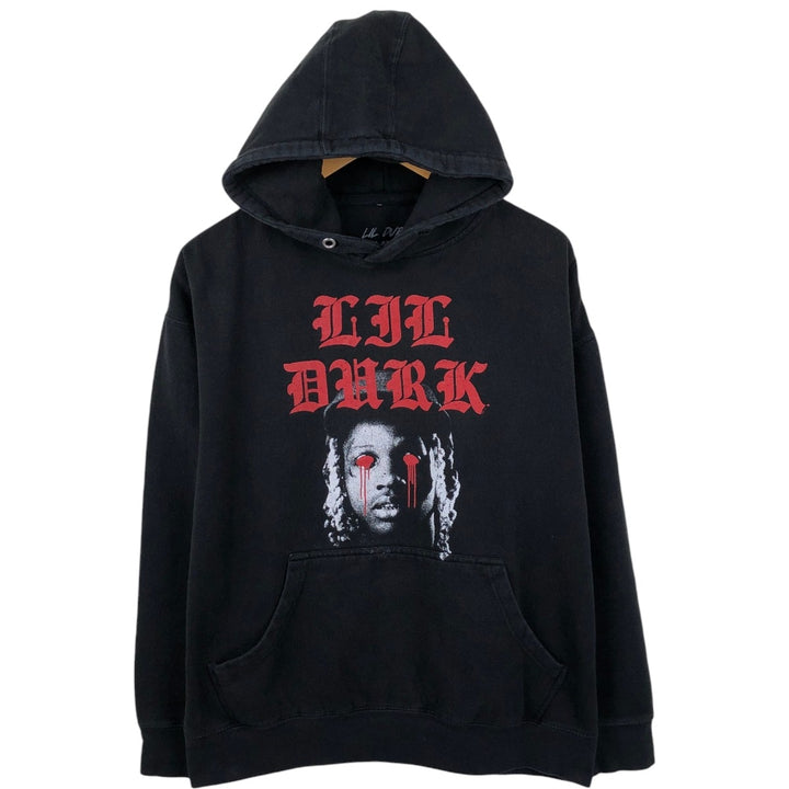 LIL DURK Wrap Sweatshirt Pullover Hoodie (Men's XL equivalent) cotton black type Vintage Second Hand