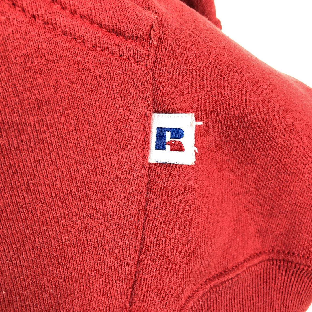 90'S Russell sweatshirt pullover hoodie, men's size L, vintage cotton red type Vintage Second Hand