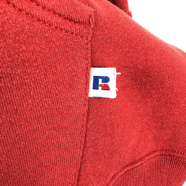 90'S Russell sweatshirt pullover hoodie, men's size L, vintage cotton red type Vintage Second Hand