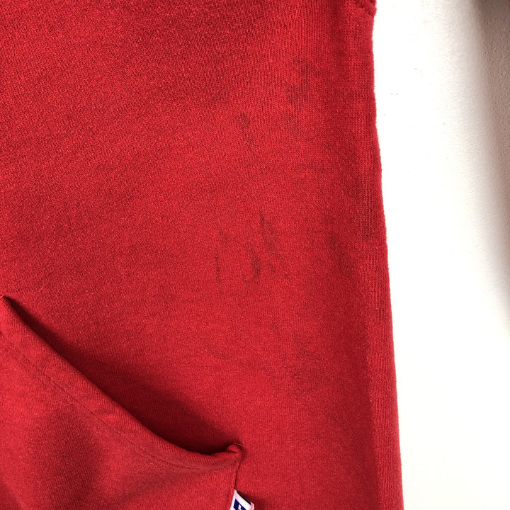90'S Russell sweatshirt pullover hoodie, men's size L, vintage cotton red type Vintage Second Hand