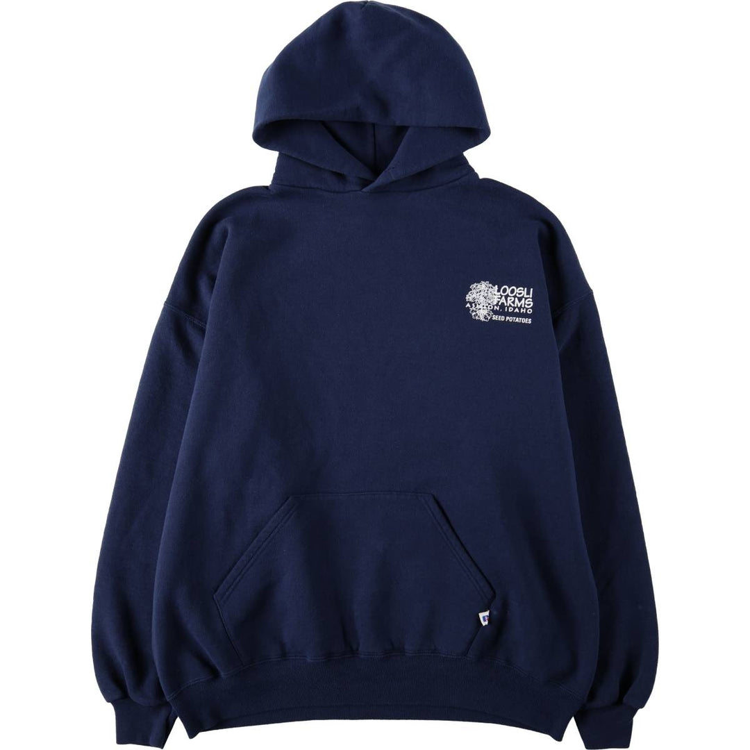 Vintage 90'S Russell pullover sweatshirt, made in the USA, men's size XL cotton navy blue type Vintage Second Hand