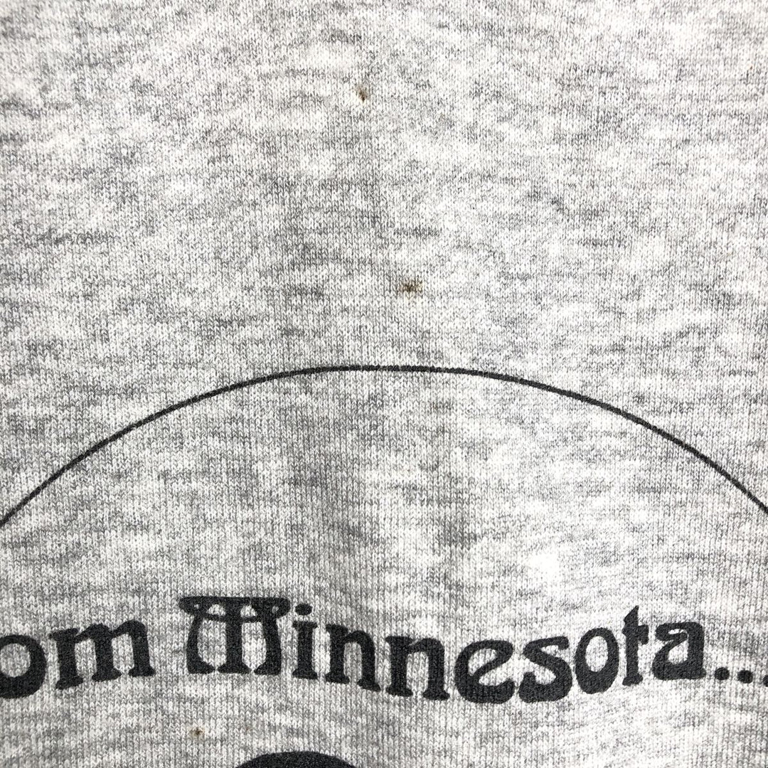 Black-billed Loon Pattern Animal Sweatshirt Pullover Hoodie (Men's Size L) unclear gray type Vintage Second Hand