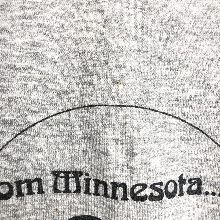 Black-billed Loon Pattern Animal Sweatshirt Pullover Hoodie (Men's Size L) unclear gray type Vintage Second Hand