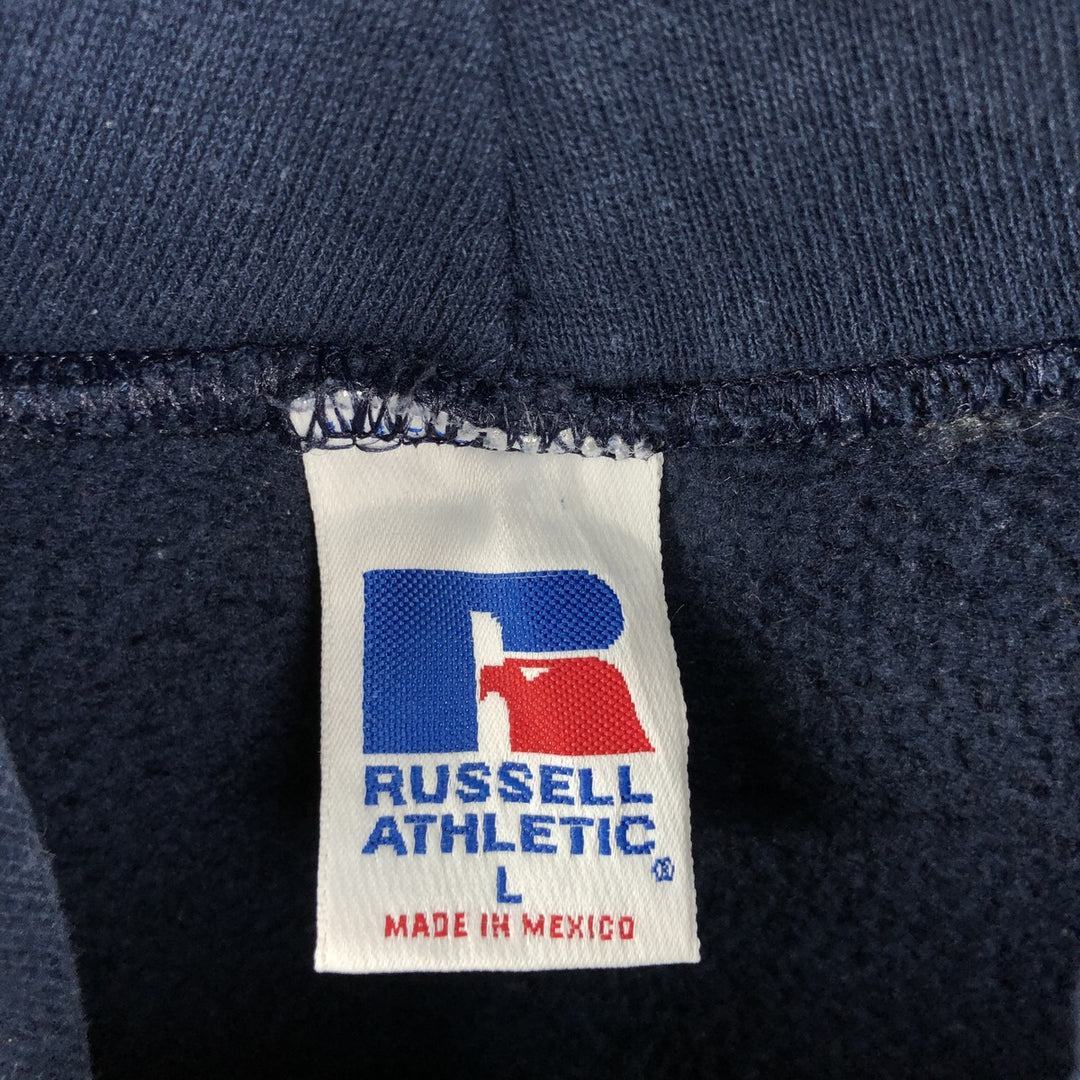 90'S Russell sweatshirt pullover hoodie, men's size L, vintage cotton navy blue type Vintage Second Hand