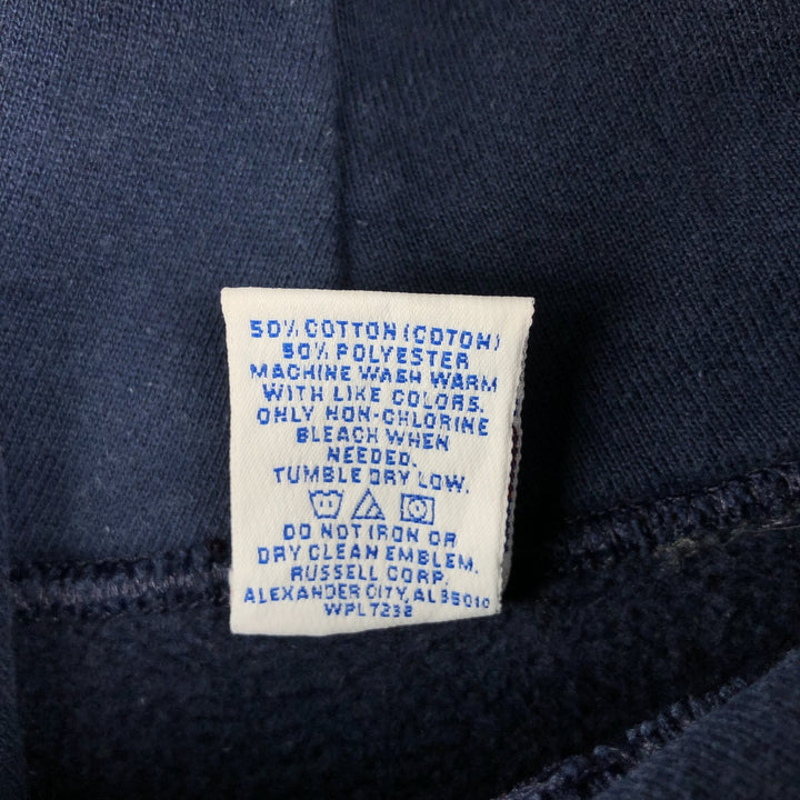 90'S Russell sweatshirt pullover hoodie, men's size L, vintage cotton navy blue type Vintage Second Hand
