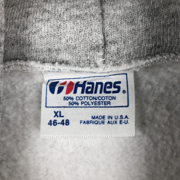 90'S Hanes Blue Tag Sweatshirt Pullover Hoodie, Made in USA, Men's XL equivalent, Vintage cotton gray type Vintage Second Hand