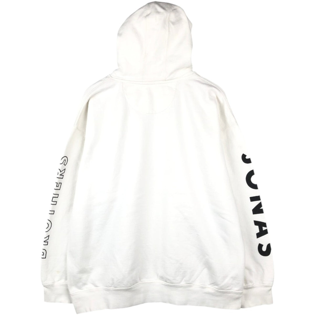 JONAS BROTHERS Band Sweatshirt Pullover Hoodie, Made in USA, Men's XL equivalent. unclear white type Vintage Second Hand