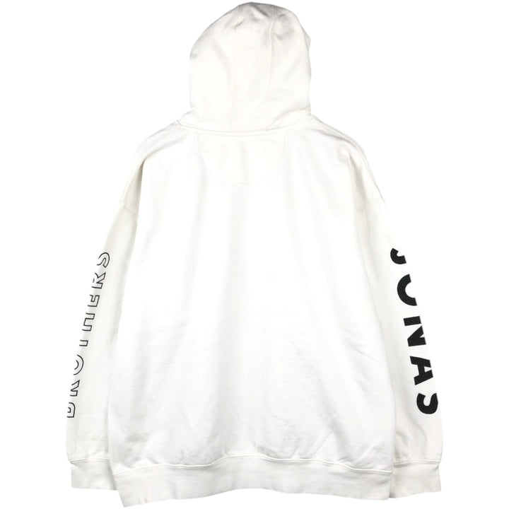 JONAS BROTHERS Band Sweatshirt Pullover Hoodie, Made in USA, Men's XL equivalent. unclear white type Vintage Second Hand