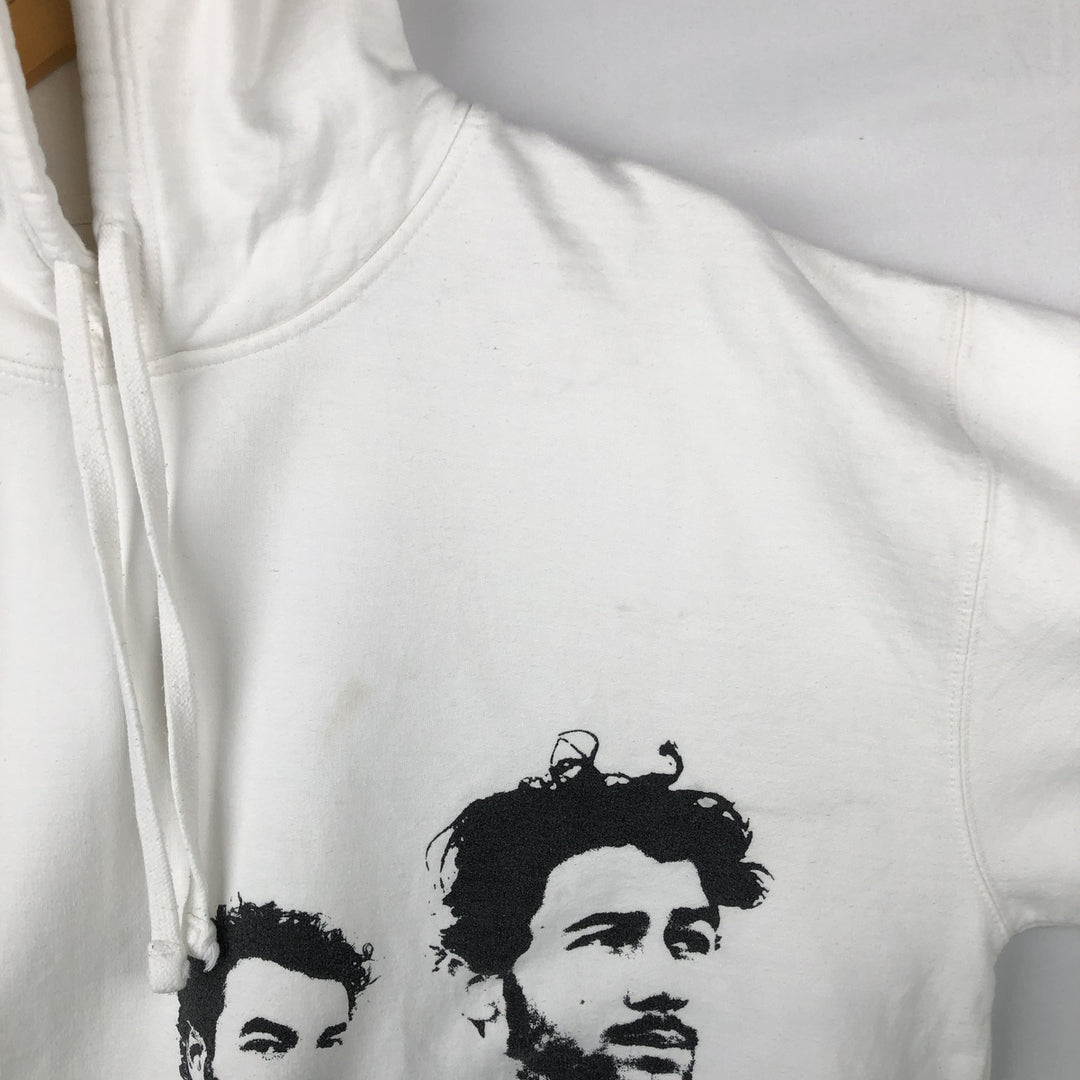 JONAS BROTHERS Band Sweatshirt Pullover Hoodie, Made in USA, Men's XL equivalent. unclear white type Vintage Second Hand
