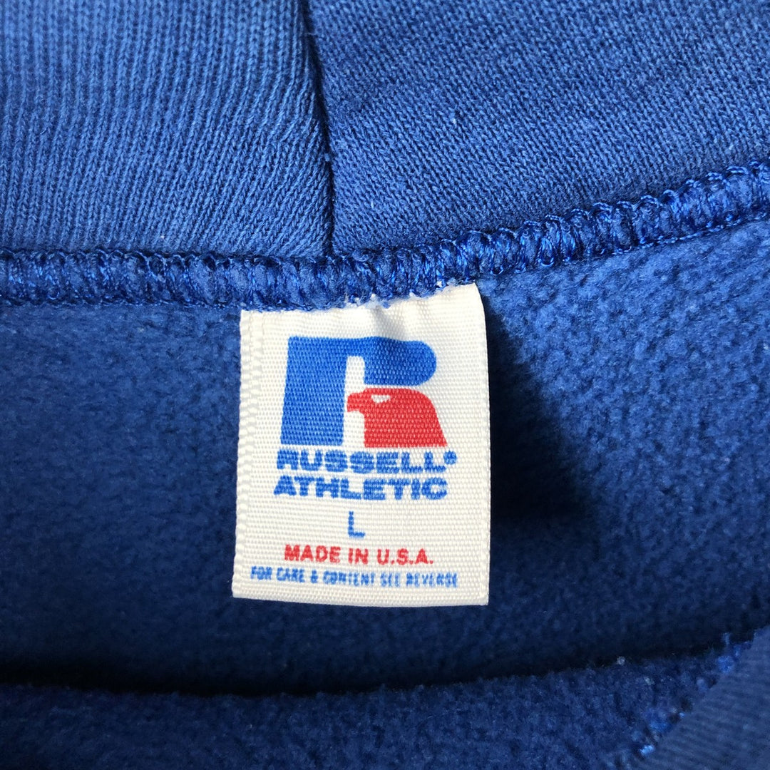 80'S Russell Snake Pattern Python Pattern Sweatshirt Pullover Hoodie, Made in USA, Men's Size L (Equivalent), Vintage polyester blue type Vintage Second Hand