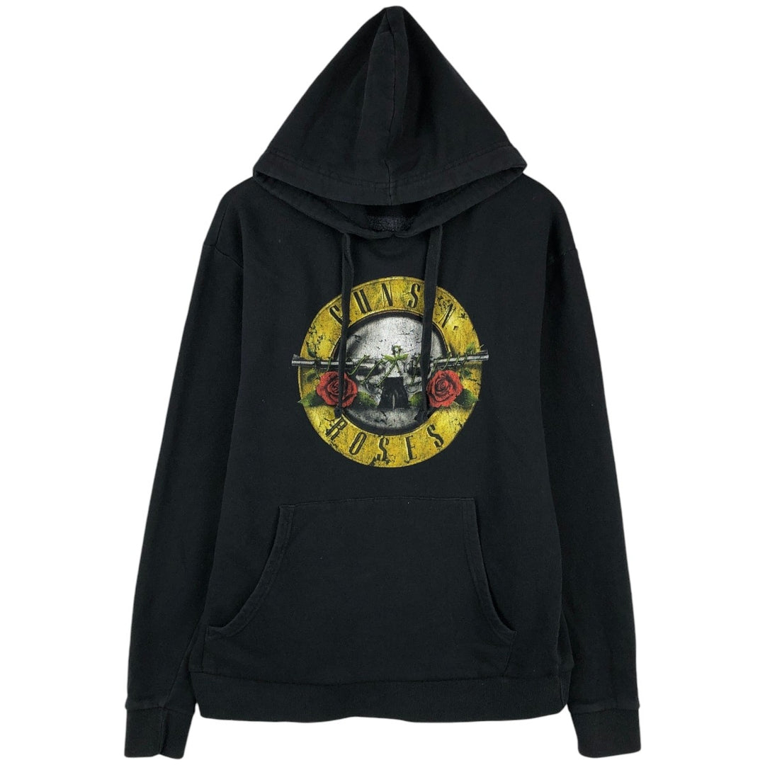Guns N' Roses band sweatshirt pullover hoodie, men's size M (approx.) cotton black type Vintage Second Hand