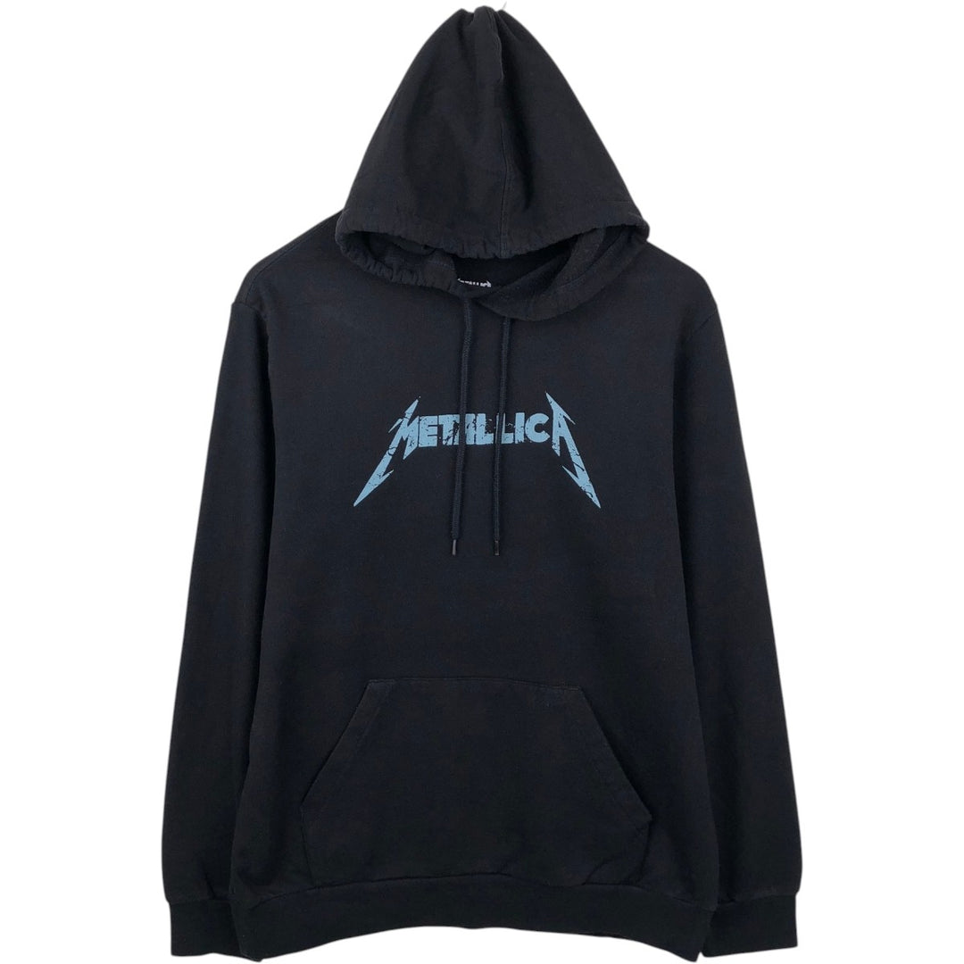 METALLICA band sweatshirt pullover hoodie, men's size L cotton black type Vintage Second Hand