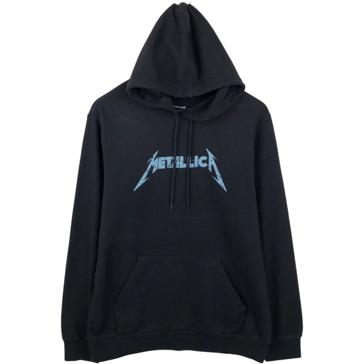 METALLICA band sweatshirt pullover hoodie, men's size L cotton black type Vintage Second Hand