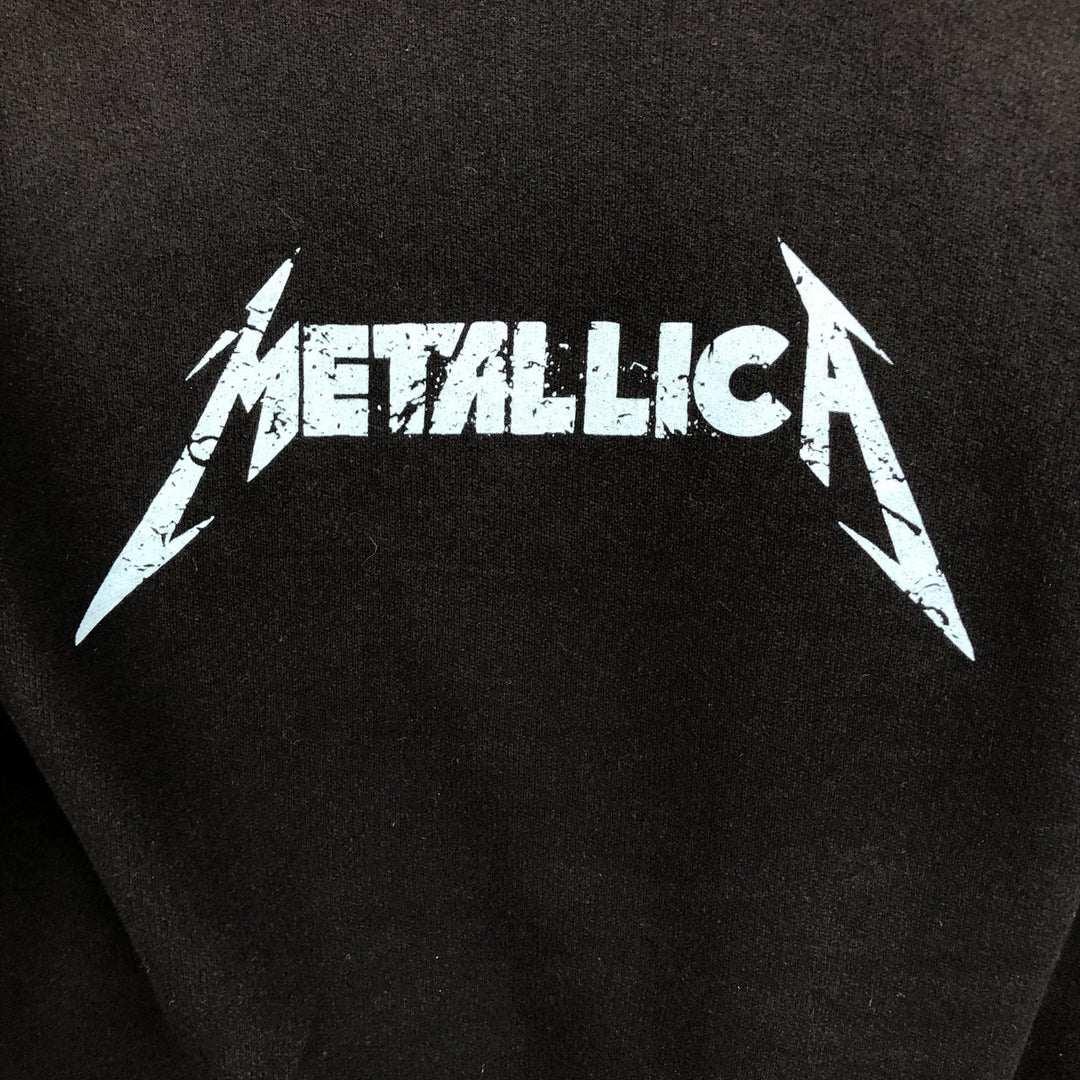 METALLICA band sweatshirt pullover hoodie, men's size L cotton black type Vintage Second Hand