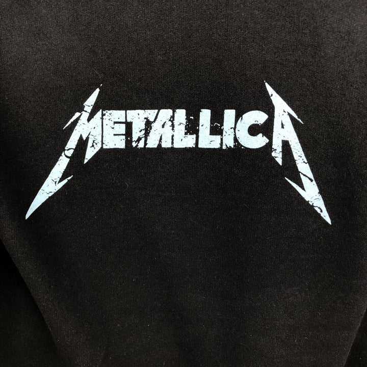 METALLICA band sweatshirt pullover hoodie, men's size L cotton black type Vintage Second Hand