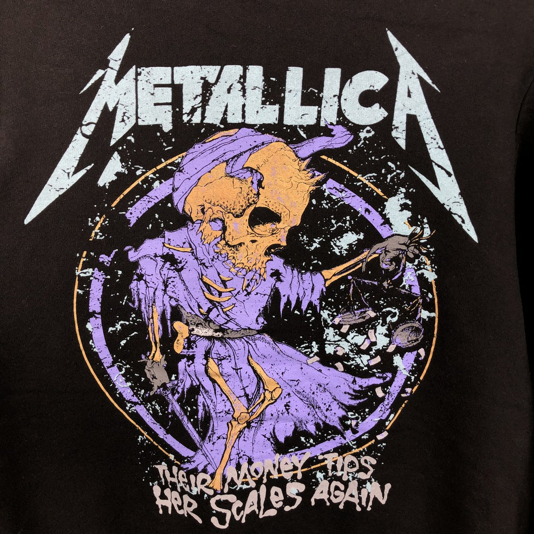 METALLICA band sweatshirt pullover hoodie, men's size L cotton black type Vintage Second Hand