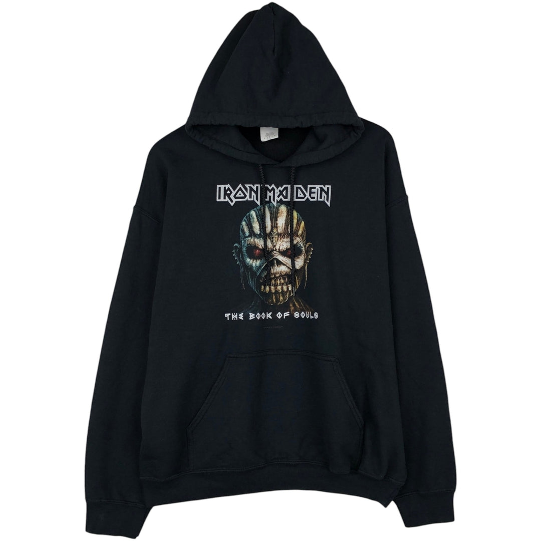 Gildan IRON MAIDEN Band Sweatshirt Pullover Hoodie, Men's Size L (approx.) cotton black type Vintage Second Hand