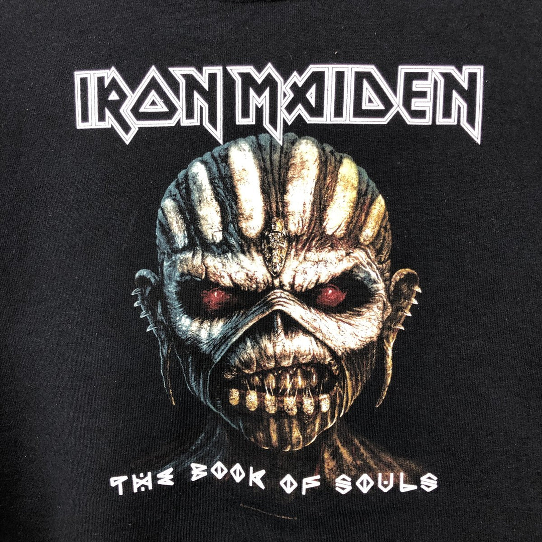 Gildan IRON MAIDEN Band Sweatshirt Pullover Hoodie, Men's Size L (approx.) cotton black type Vintage Second Hand