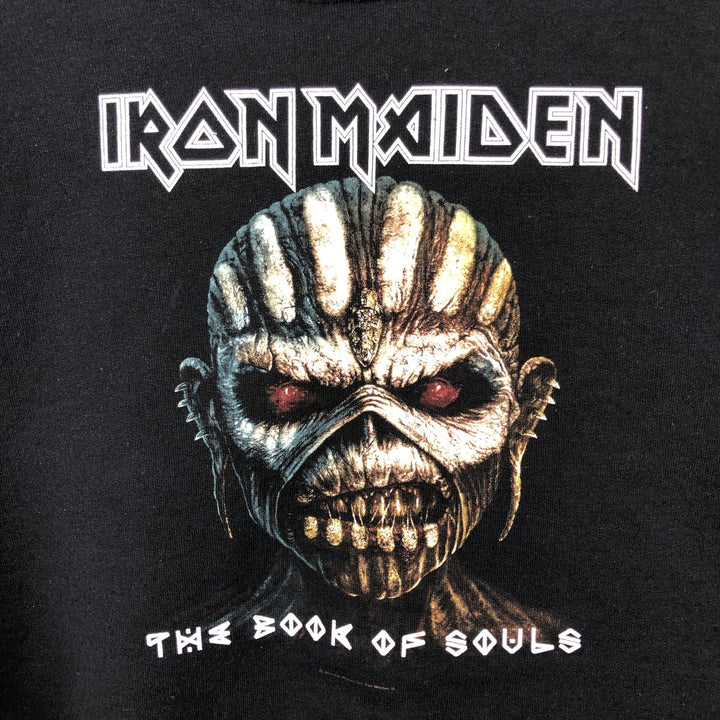 Gildan IRON MAIDEN Band Sweatshirt Pullover Hoodie, Men's Size L (approx.) cotton black type Vintage Second Hand