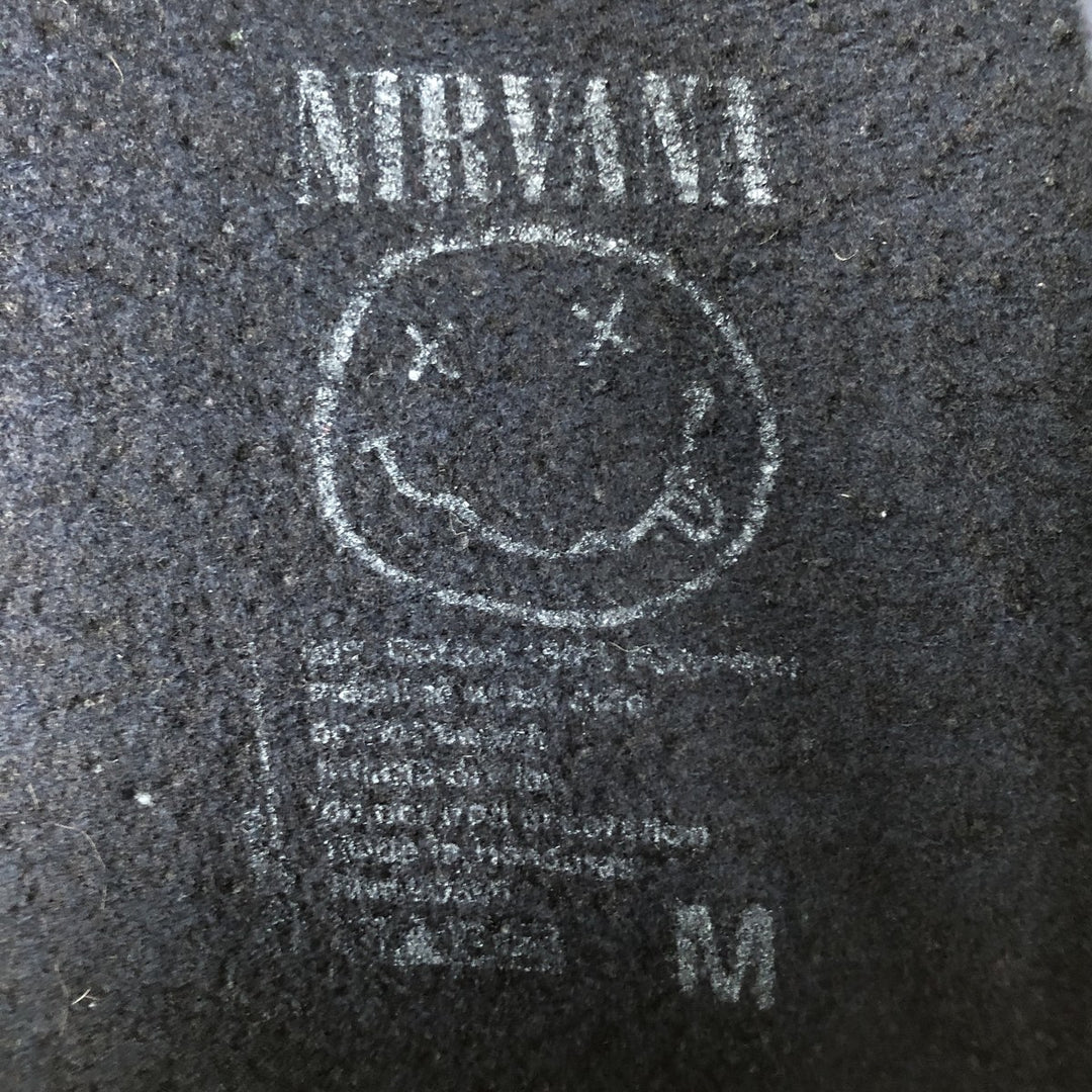 NIRVANA band sweatshirt pullover hoodie, men's size M (approx.) cotton navy blue type Vintage Second Hand