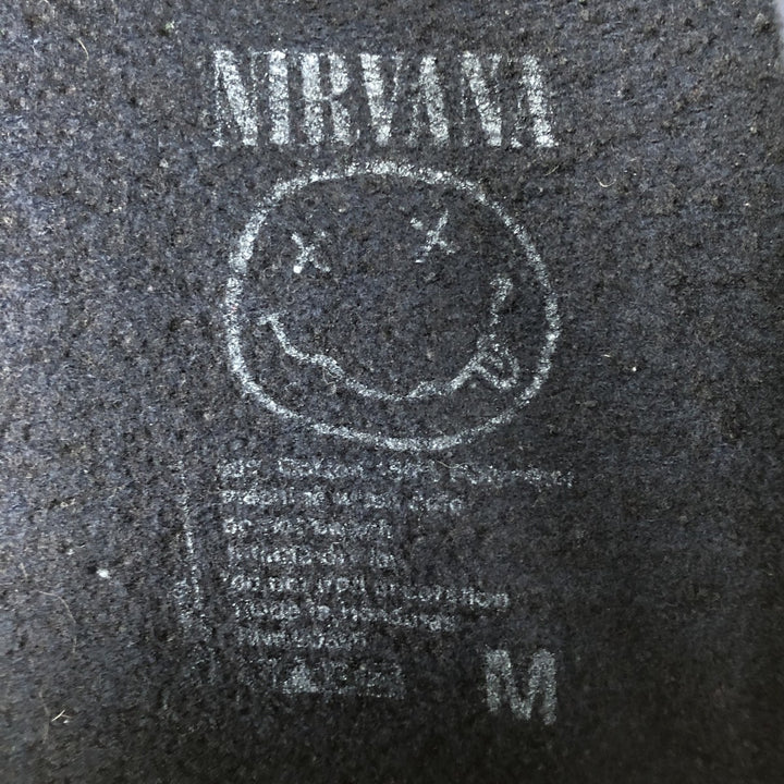 NIRVANA band sweatshirt pullover hoodie, men's size M (approx.) cotton navy blue type Vintage Second Hand