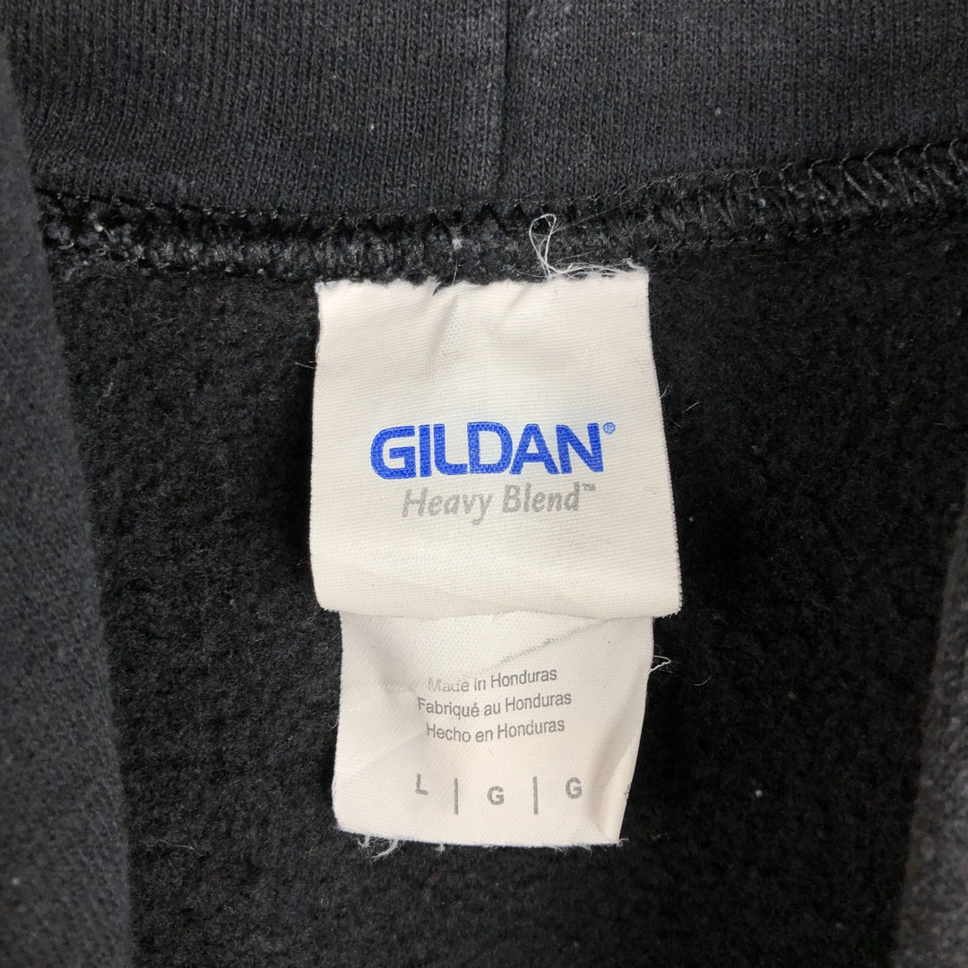 Gildan SLAYER Skull Pattern Band Sweatshirt Pullover Hoodie - Men's Size L (approx.) cotton black type Vintage Second Hand
