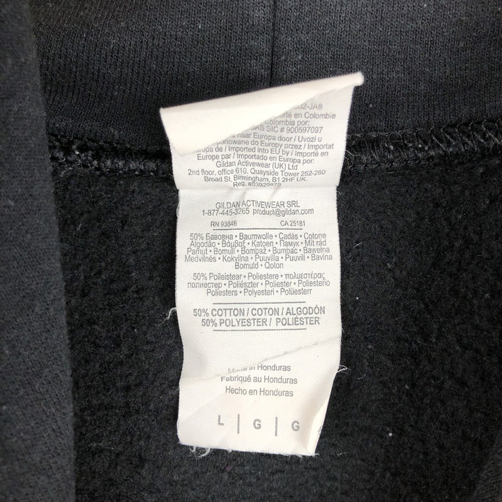 Gildan SLAYER Skull Pattern Band Sweatshirt Pullover Hoodie - Men's Size L (approx.) cotton black type Vintage Second Hand
