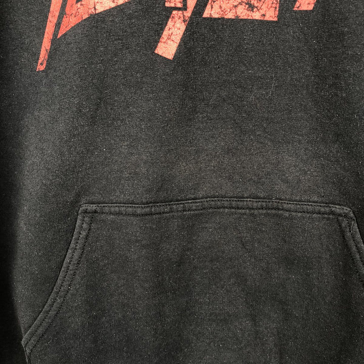 Gildan SLAYER Skull Pattern Band Sweatshirt Pullover Hoodie - Men's Size L (approx.) cotton black type Vintage Second Hand