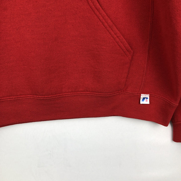 Russell sweatshirt pullover hoodie, men's size L (approx.) cotton red type Vintage Second Hand