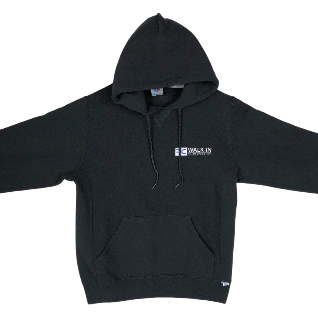 2000'S Russell RC WALK-IN CHIROPRACTIC Advertising Sweatshirt Pullover Hoodie (Men's Size S equivalent) cotton black type Vintage Second Hand